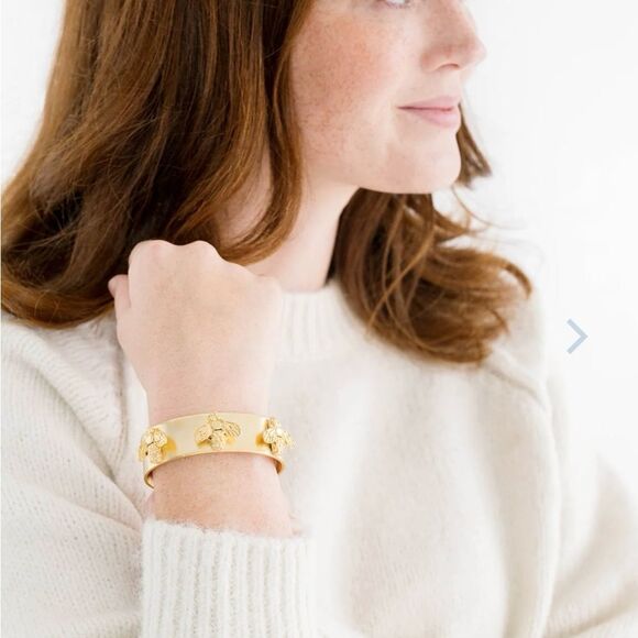 Gold Nature-Inspired Bee Cuff Bracelet - Picture 2 of 5